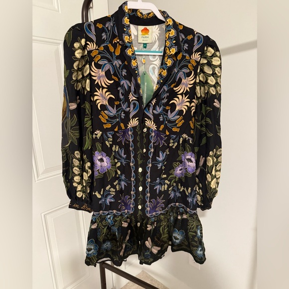 NWT Farm Rio Black Winter Garden Mini Dress - Picture 4 of 6